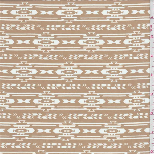 1 1/8 YD PC-Golden Brown Aztec Stripe Hi-Multi Chiffon Fabric