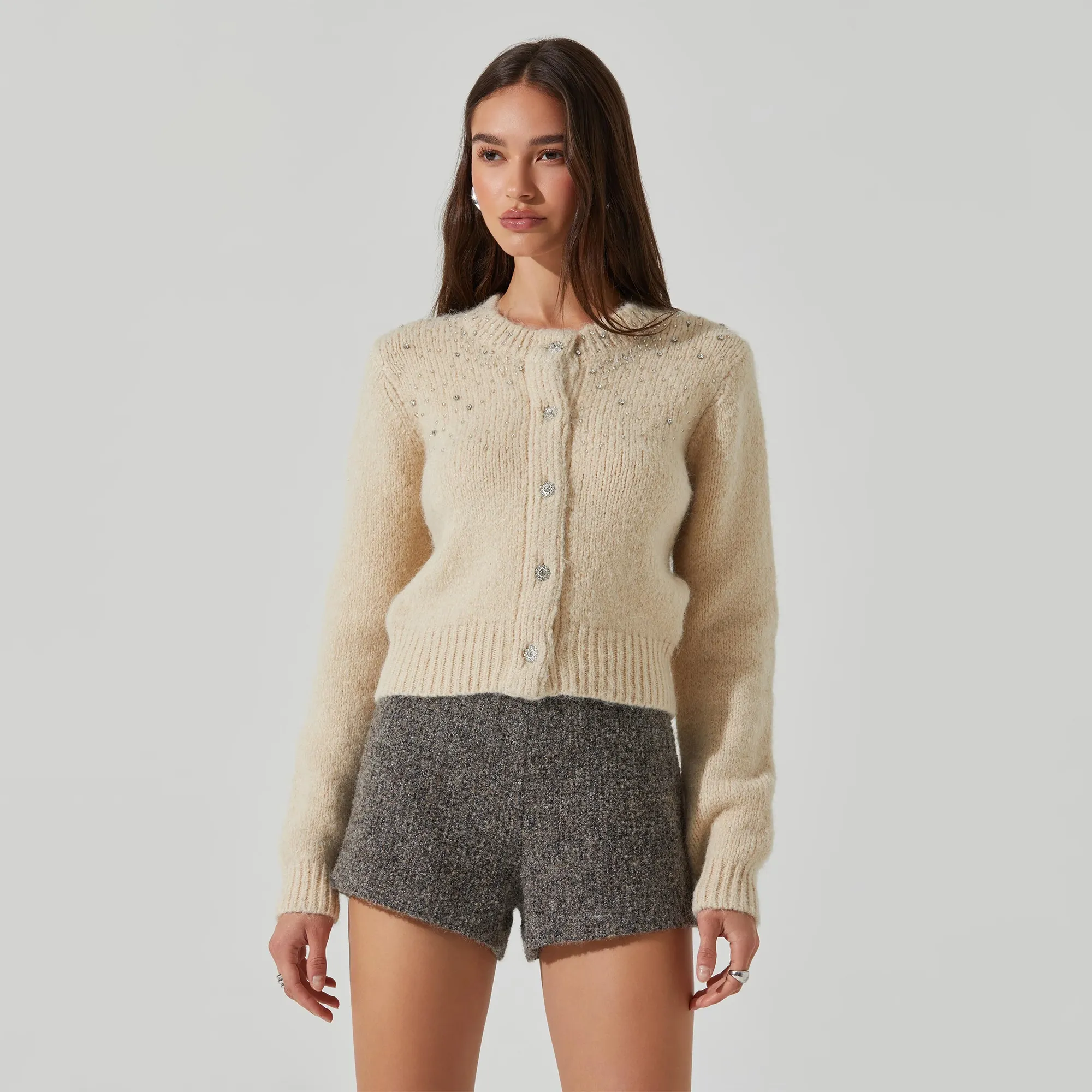 ASTR Sigourney Embellished Cardigan