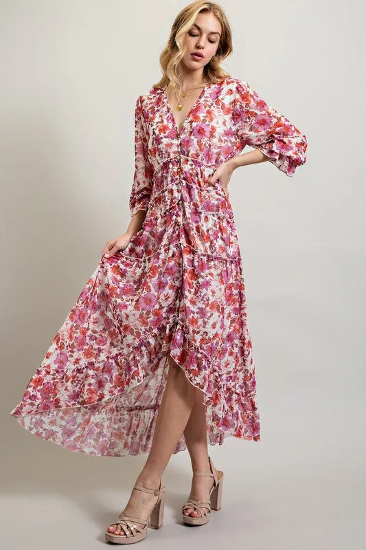 Bohemian Floral High and low maxi dress *Online Only*