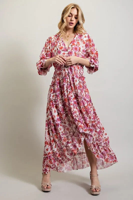 Bohemian Floral High and low maxi dress *Online Only*