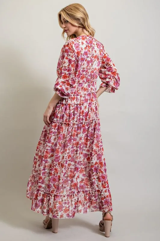 Bohemian Floral High and low maxi dress *Online Only*