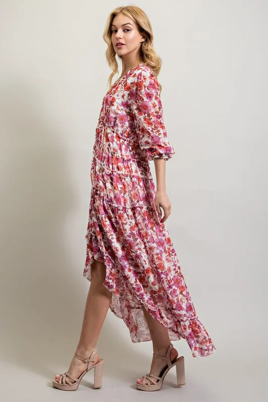 Bohemian Floral High and low maxi dress *Online Only*