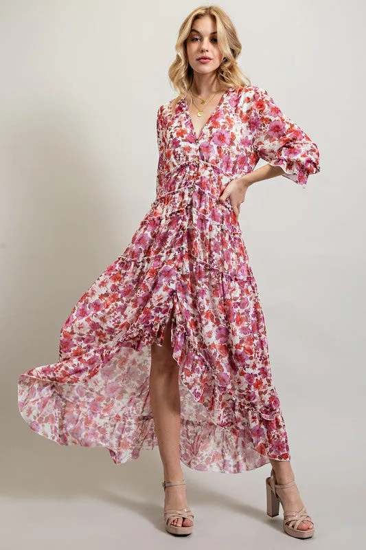 Bohemian Floral High and low maxi dress *Online Only*