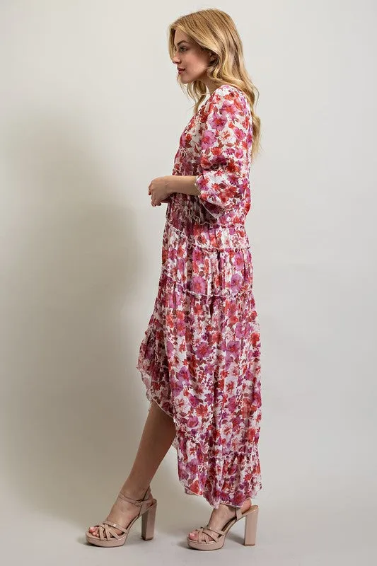 Bohemian Floral High and low maxi dress *Online Only*