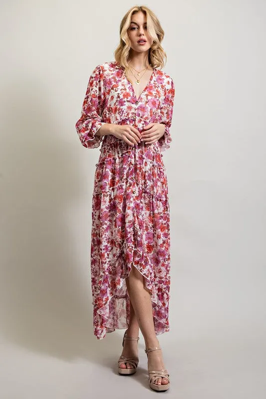 Bohemian Floral High and low maxi dress *Online Only*