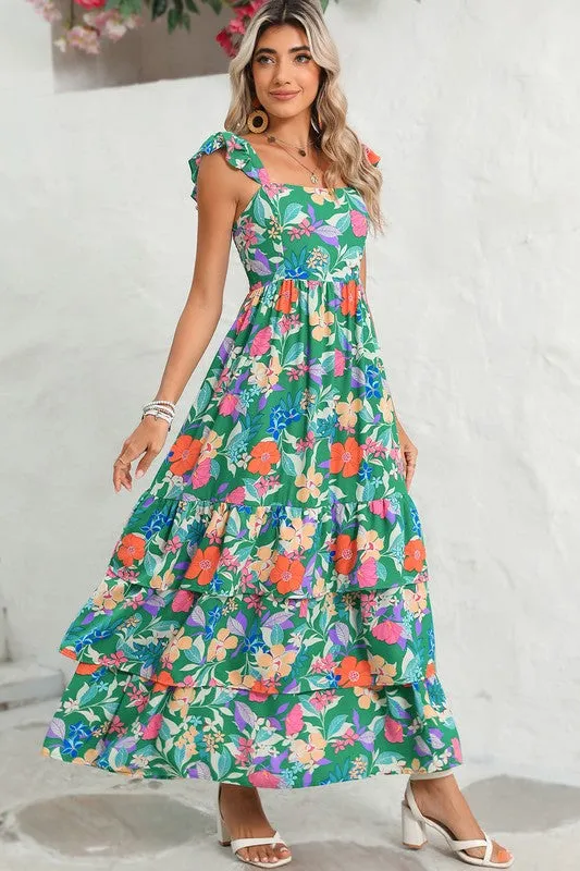 Boho Floral Tiered Maxi Dress *Online Only*