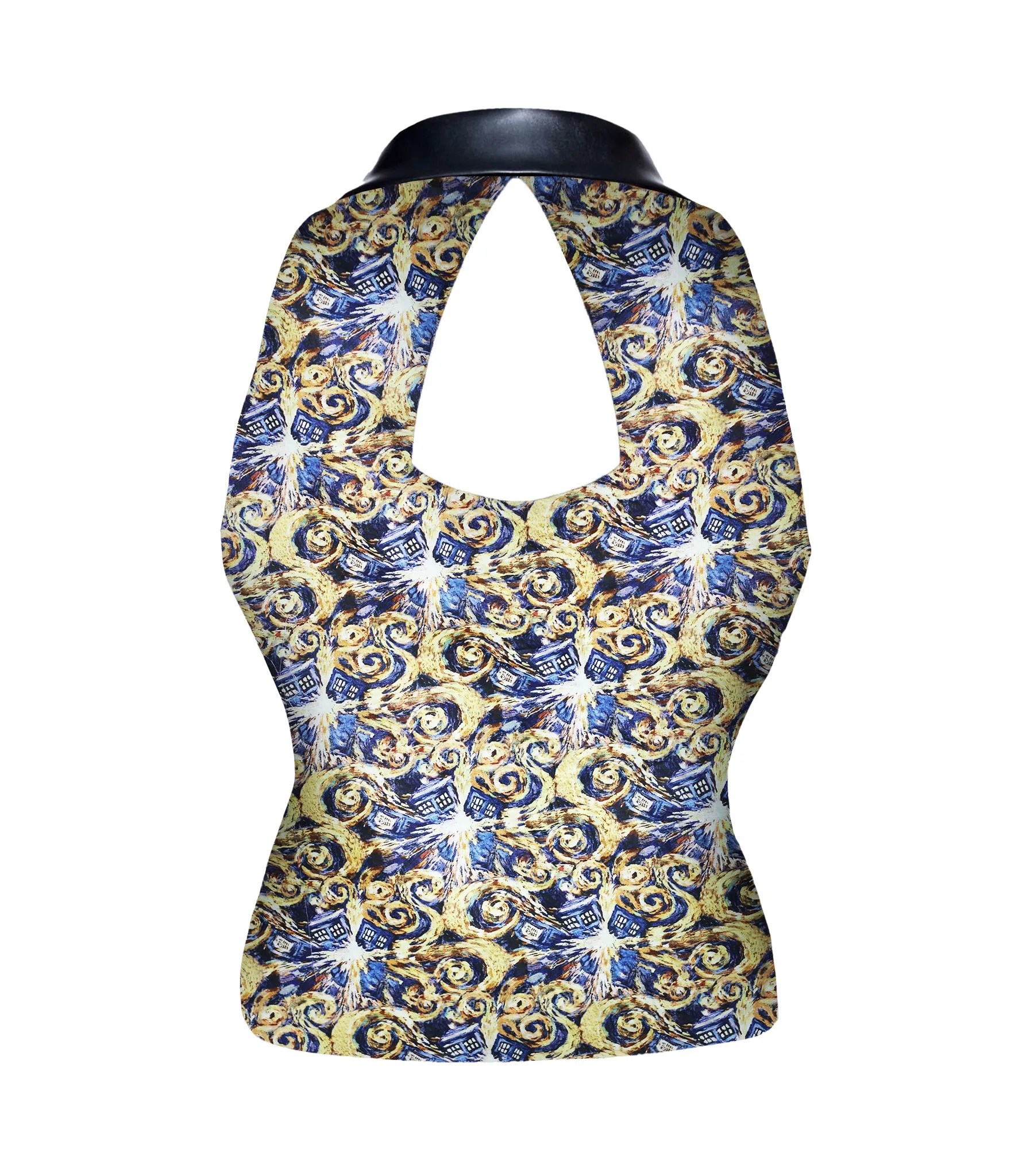 Camille Tardis Printed Fabric Notch Collar Waistcoat