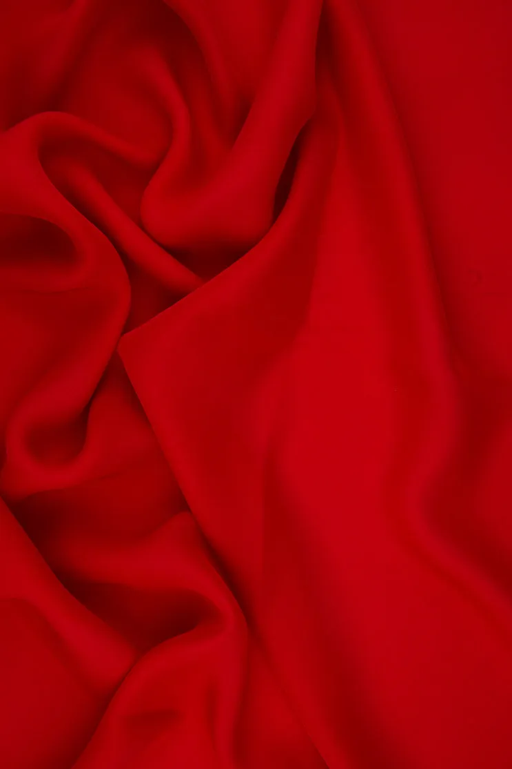 Chinese Red Silk Double Georgette Fabric