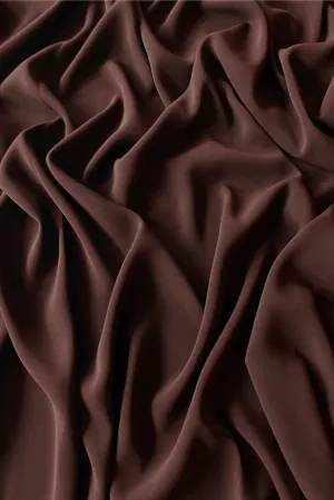 Chocolate Triacetate Lightweight Matte Crepe