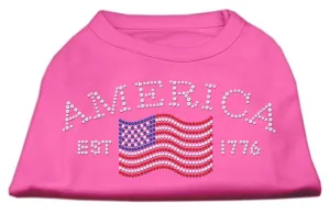 Classic American Rhinestone Shirts Bright Pink XXL (18)