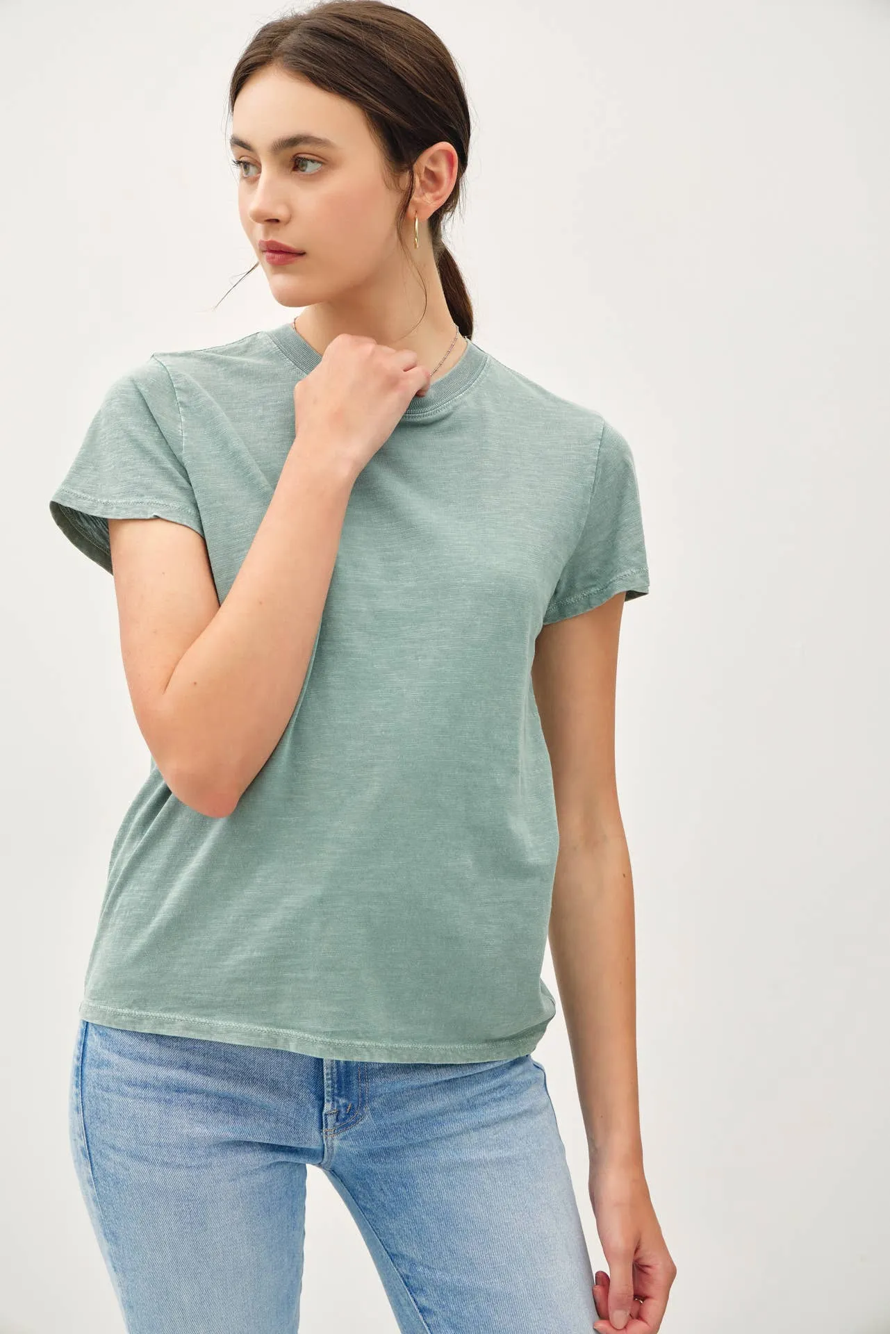 CLASSIC CUT ACID WASH COTTON T-SHIRT