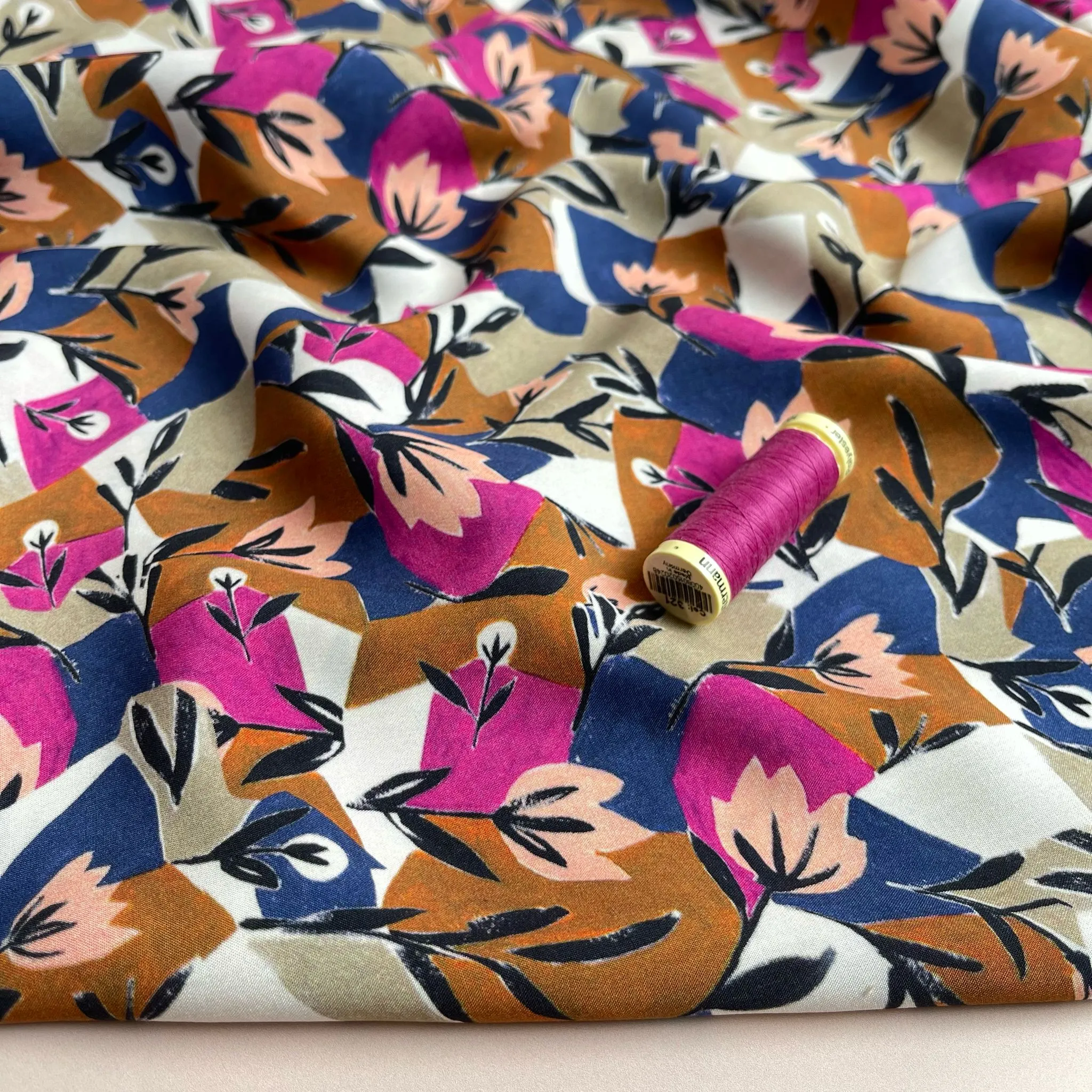 Cubanist Flowers Viscose Fabric