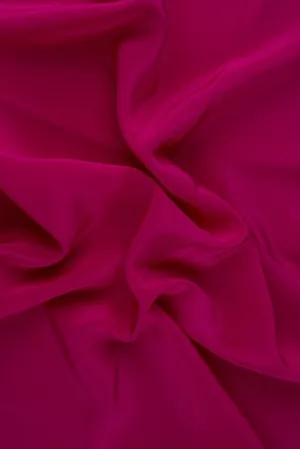 Dark Fuchsia Silk Crepe de Chine Fabric