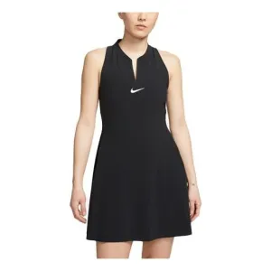 Dress (WMNS) Nike Dri-FIT Advantage Tennis Dress 'Black', black