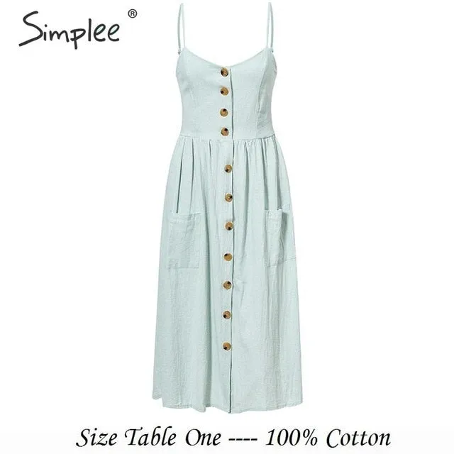 Elegant Button Women Dress