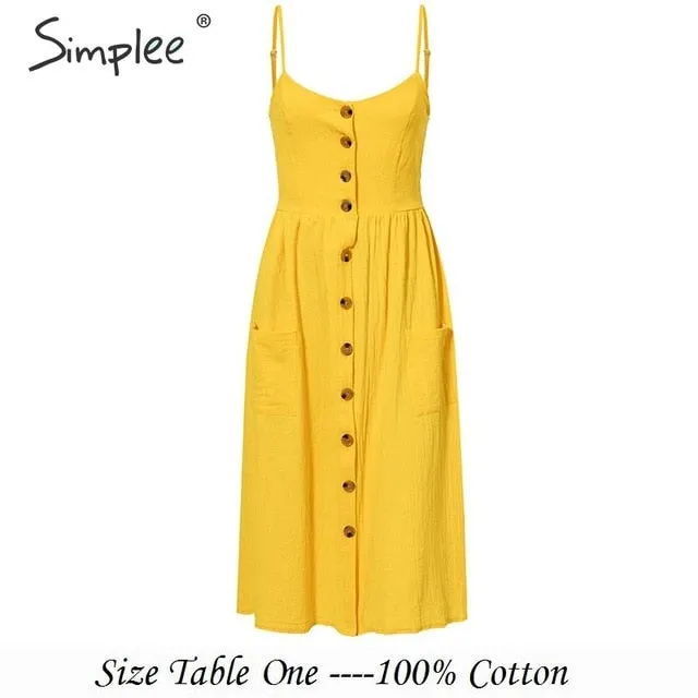 Elegant Button Women Dress