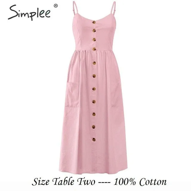 Elegant Button Women Dress