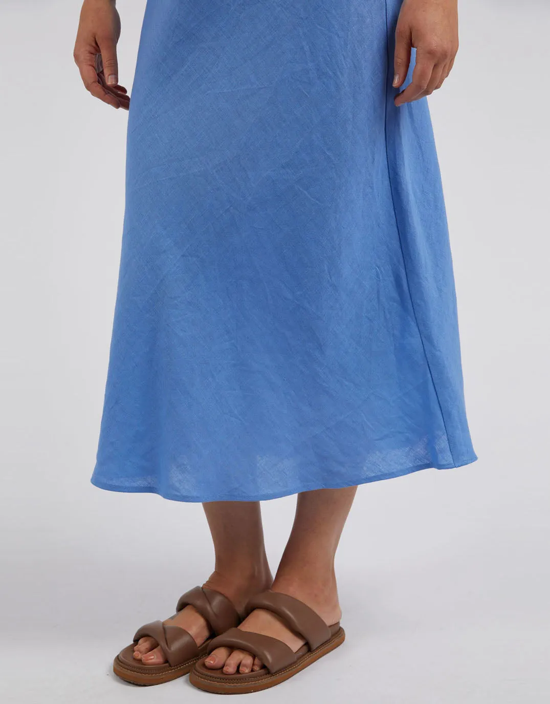 Eleni Linen Skirt - Cerulean Blue