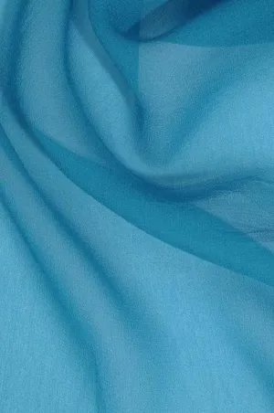 Enamel Blue Silk Georgette Fabric