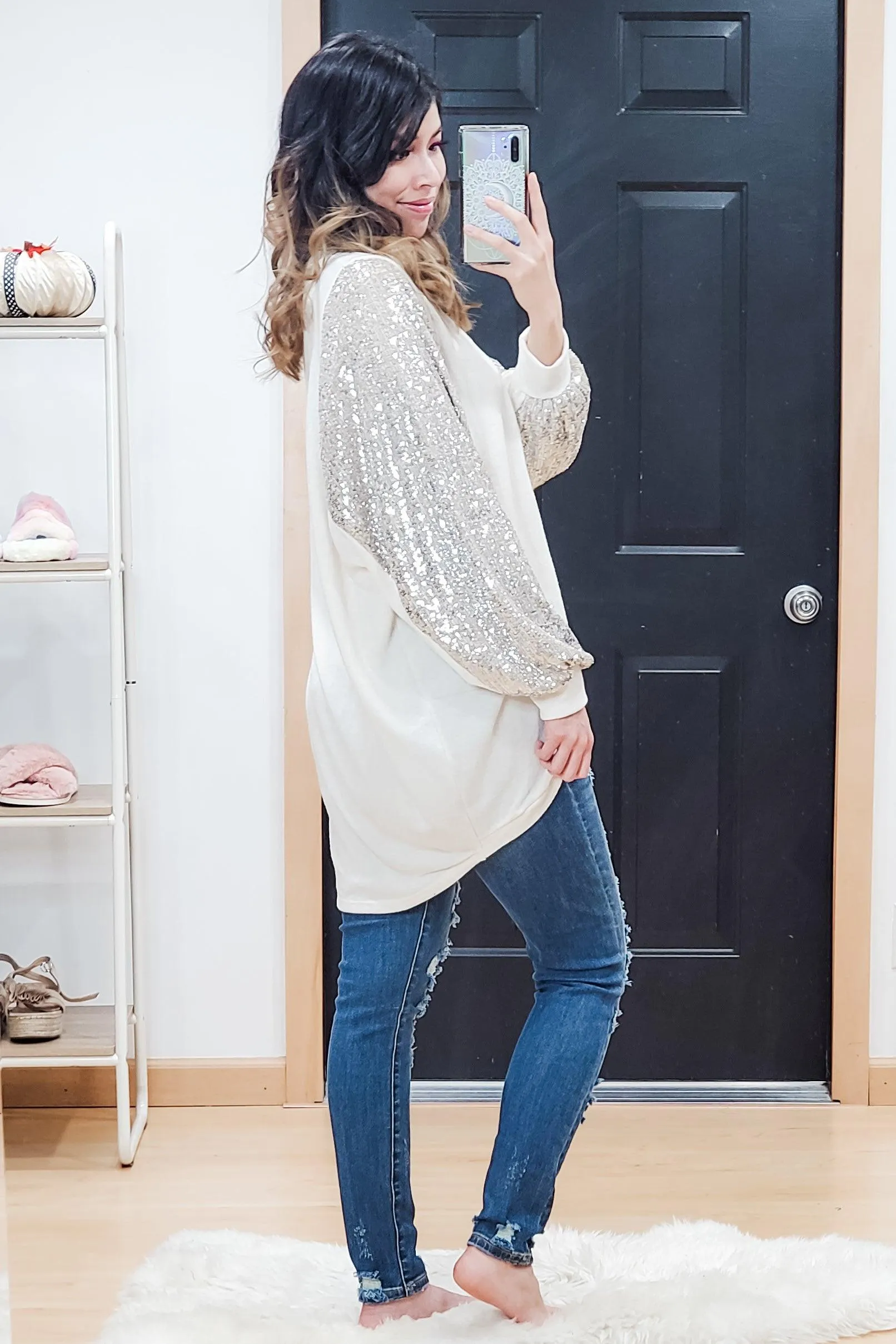 FINAL SALE -  Sequin Cocoon Cardigan