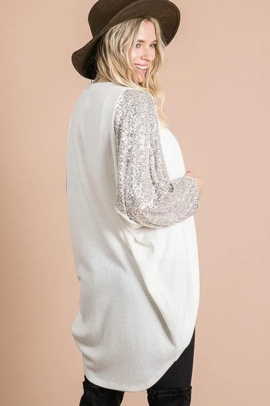 FINAL SALE -  Sequin Cocoon Cardigan