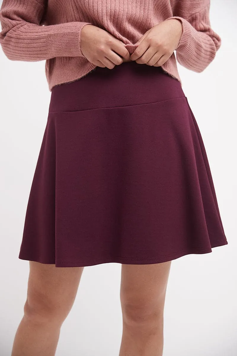 Fit-And-Flare Skirt with Wide Waistband