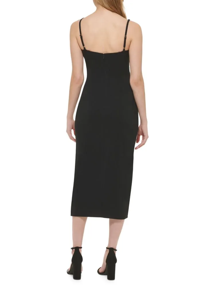 Guess Regular Fit Scoop Neck Midi Dress, Black