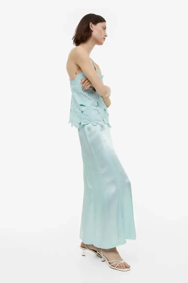 H&M Long Skirt, light turquoise