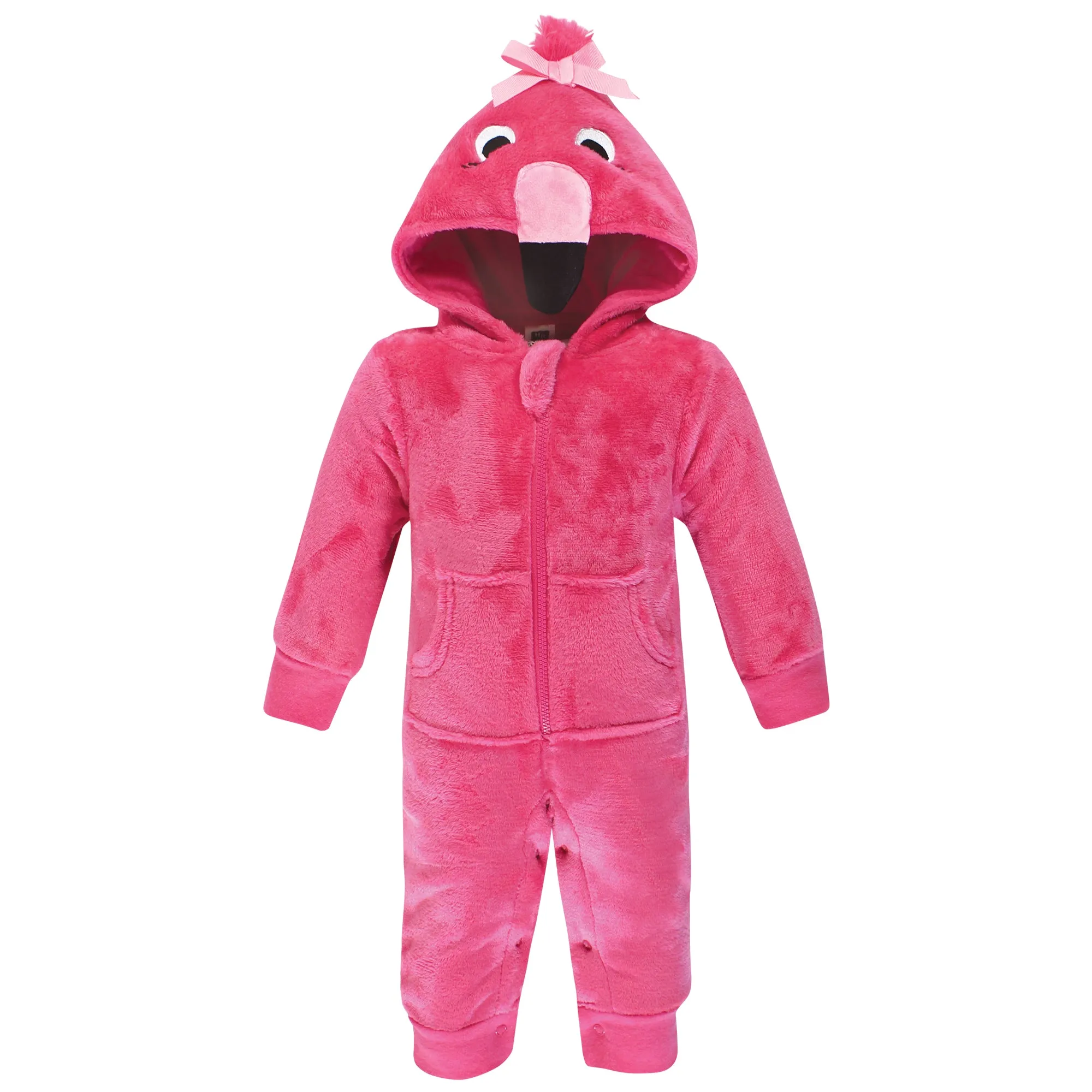 Hudson Baby Plush Jumpsuits, Flamingo