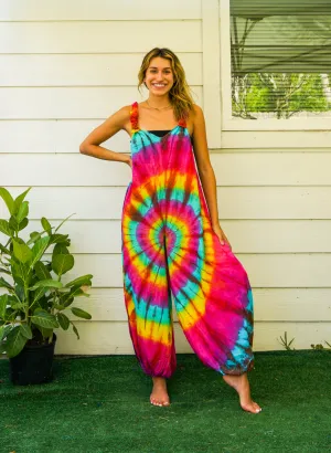 J4282- Hand Dyed Hippie Racerback Jumpsuit Romper