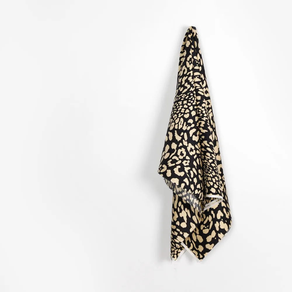 Jaguar Print Silk Twill - Black