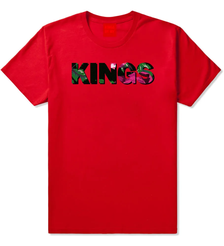 Kings Floral Print Pattern T-Shirt