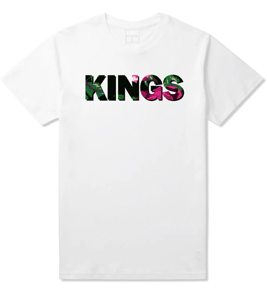 Kings Floral Print Pattern T-Shirt