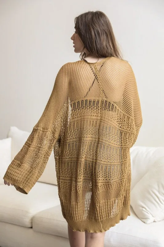 Knit Netted Cardigan