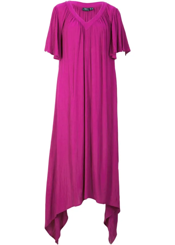 Long wide-fit crepe kaftan dress Bpc Bonprix Collection, purple