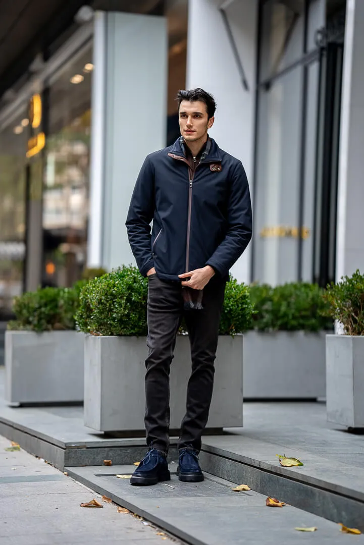 Men's Navy Blue Waterproof Coat.