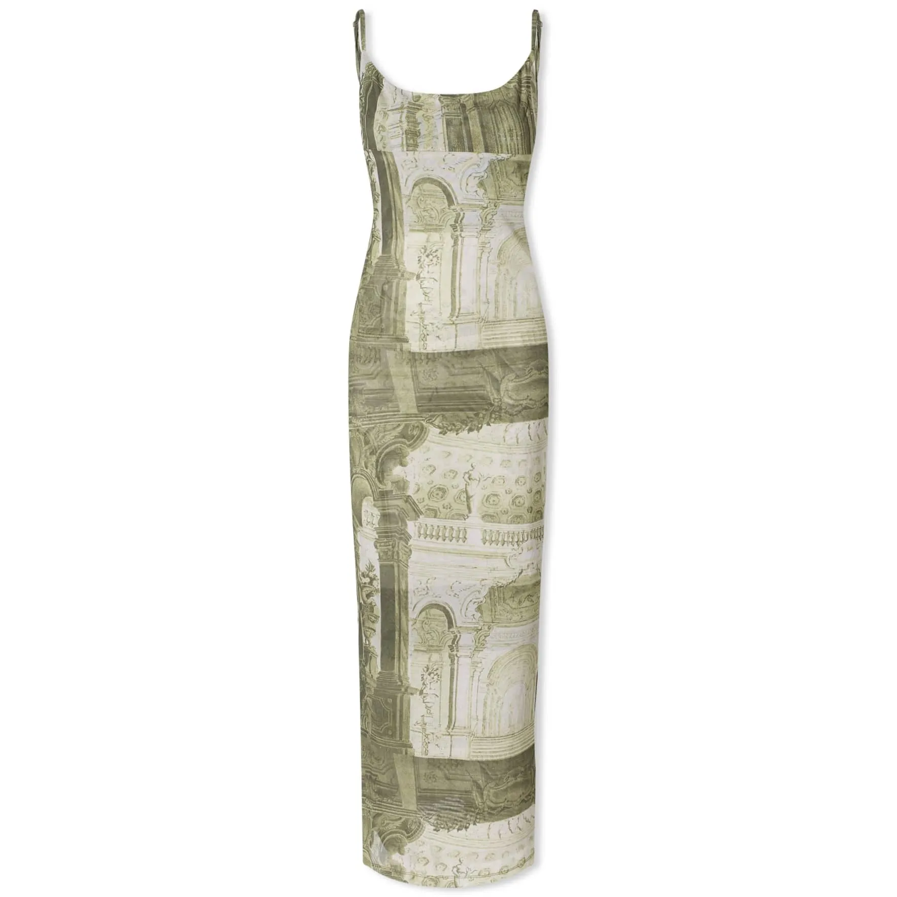 Miaou Emblem Print Thais Midi Dress, Green/Grey