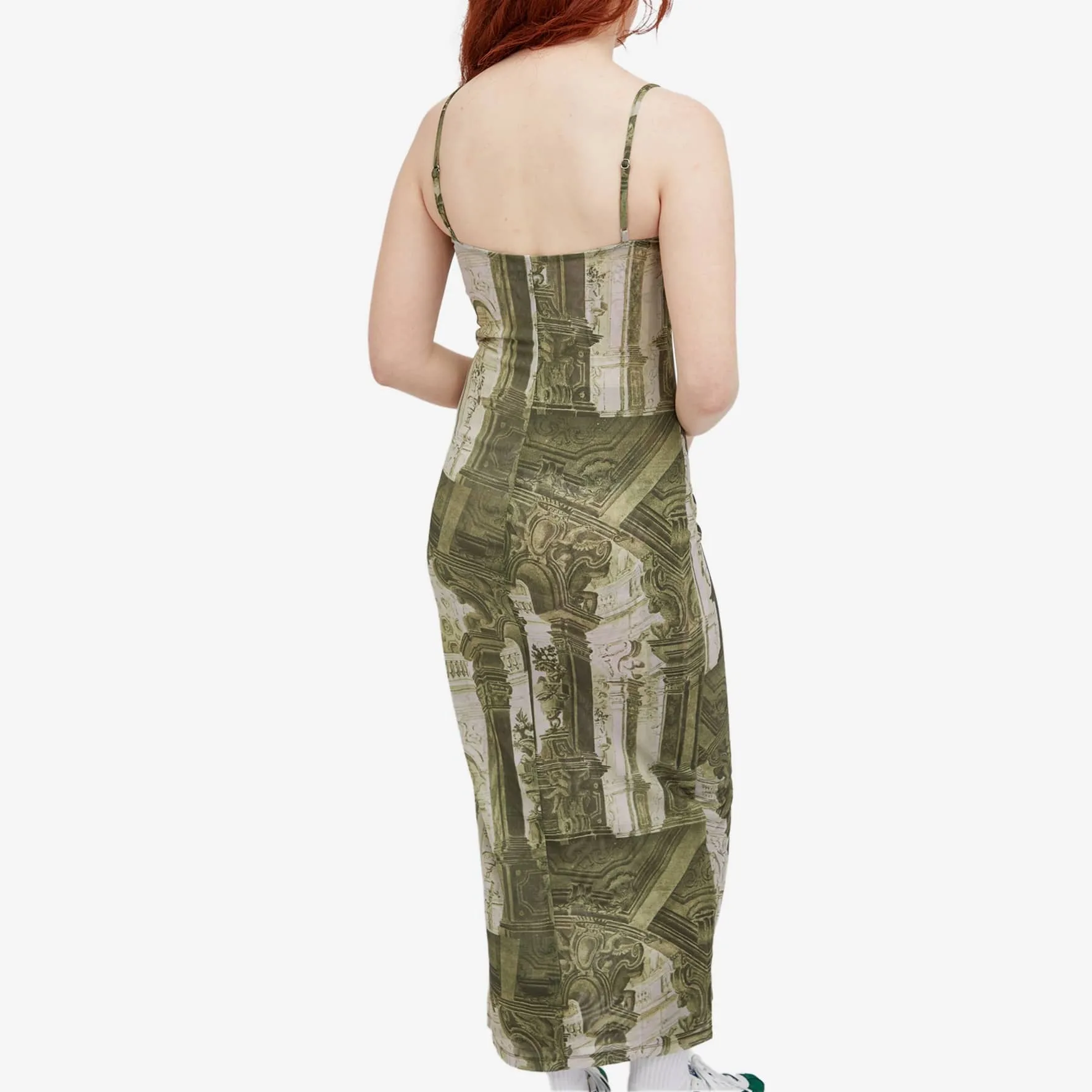 Miaou Emblem Print Thais Midi Dress, Green/Grey