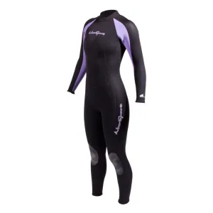 NeoSport 3/2mm Women’s Neoprene Backzip Jumpsuits-Black/Purple-8