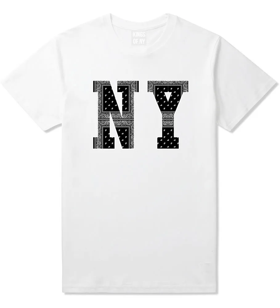 NY Bandana Print New York Black Flag T-Shirt