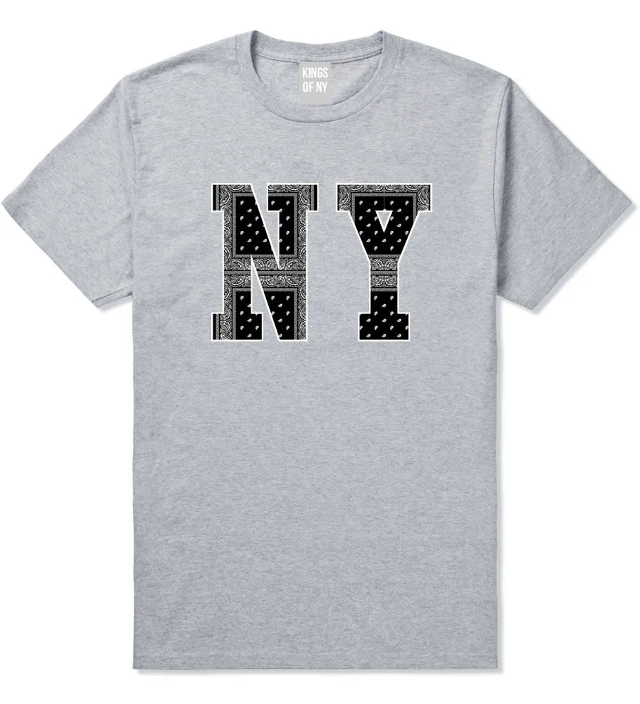 NY Bandana Print New York Black Flag T-Shirt