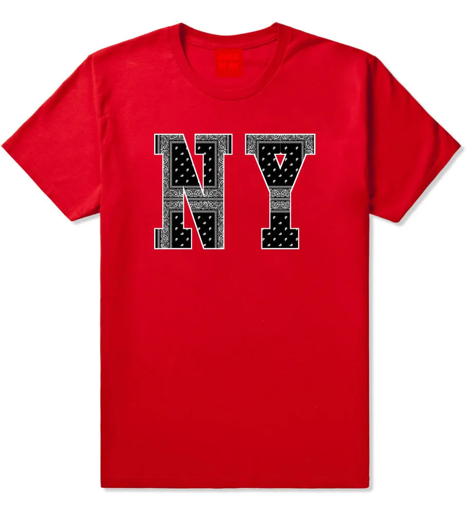 NY Bandana Print New York Black Flag T-Shirt