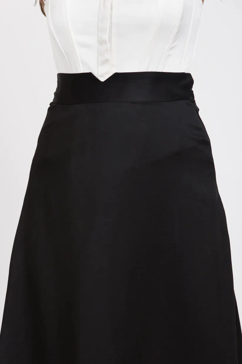 Office Wear Women's Flared satin skirt