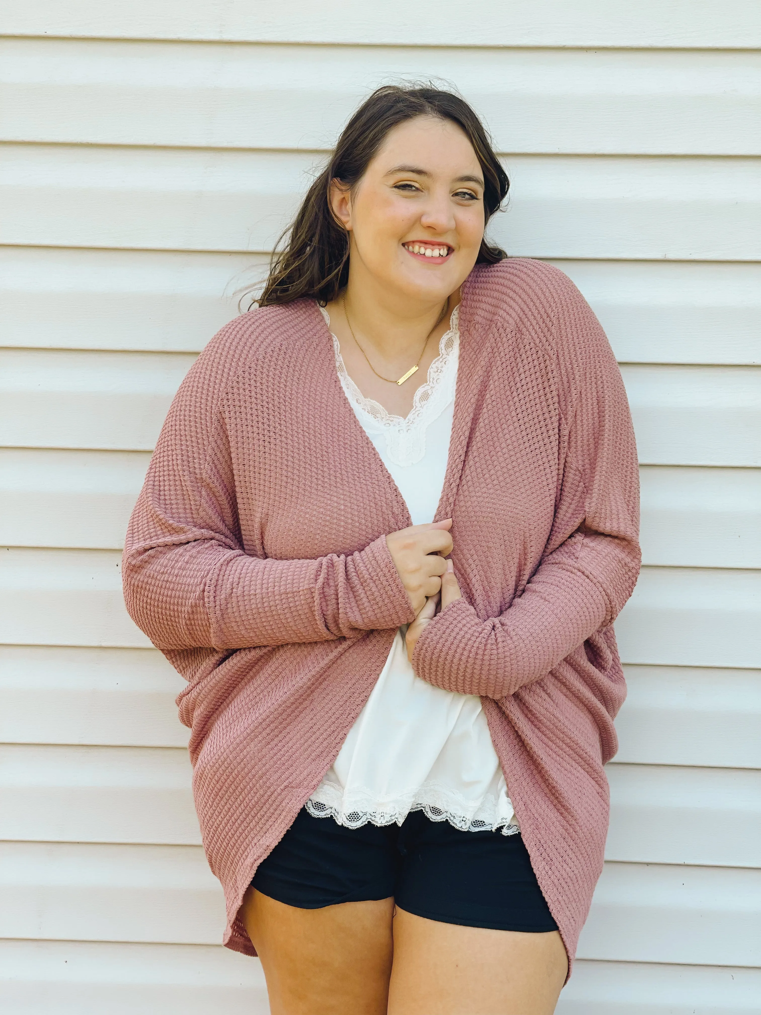 Orchard Stroll Waffle Knit Cardigan