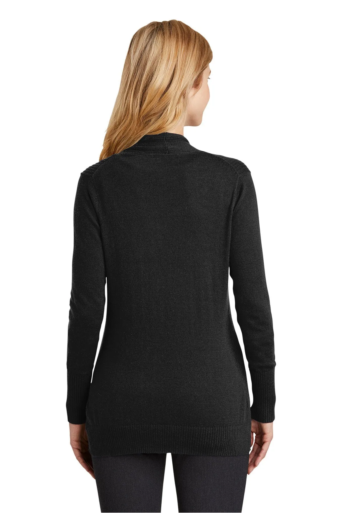 Port Authority Ladies Open Front Custom Cardigan Sweaters, Black