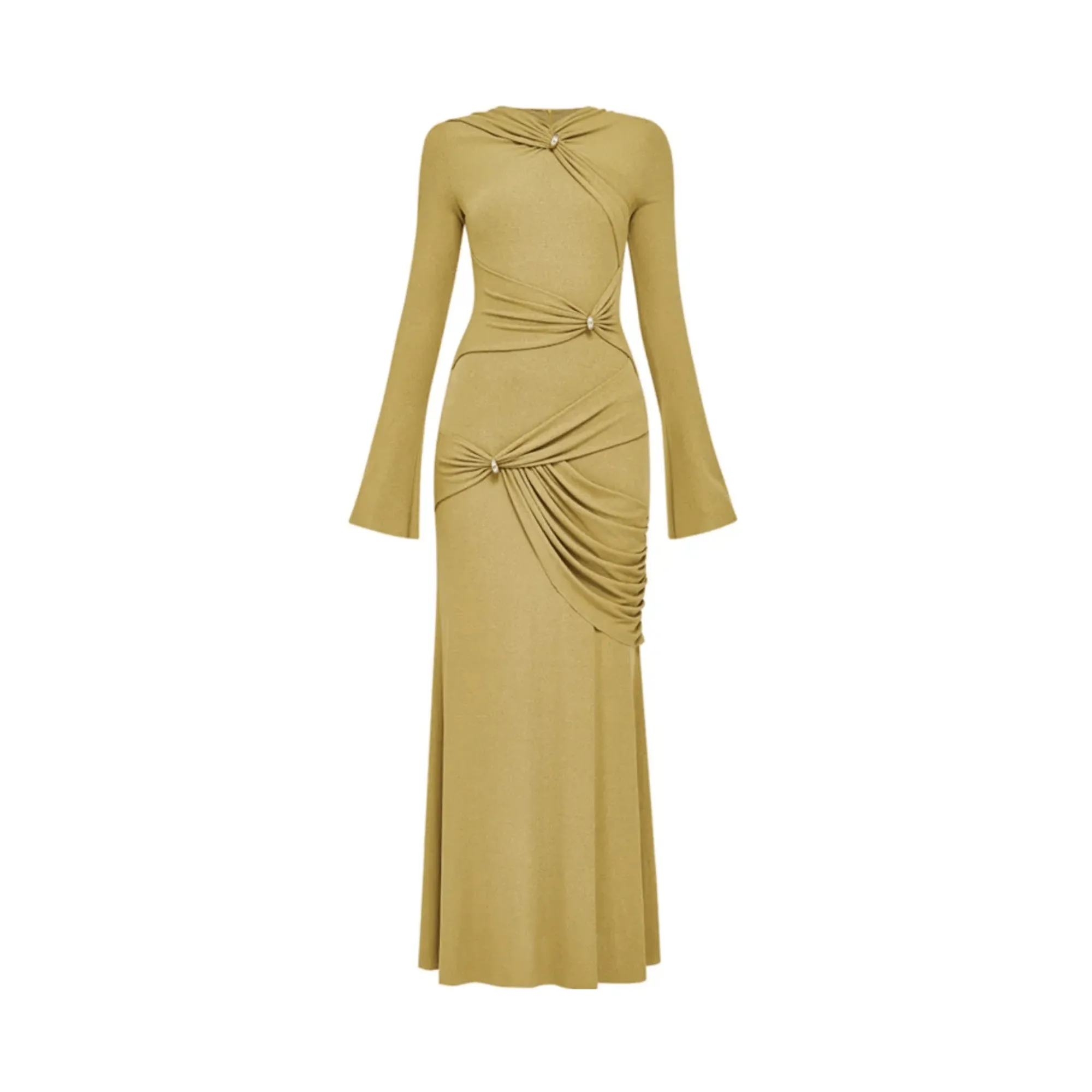 Pre Order:  Metal Rings Pleated Dress