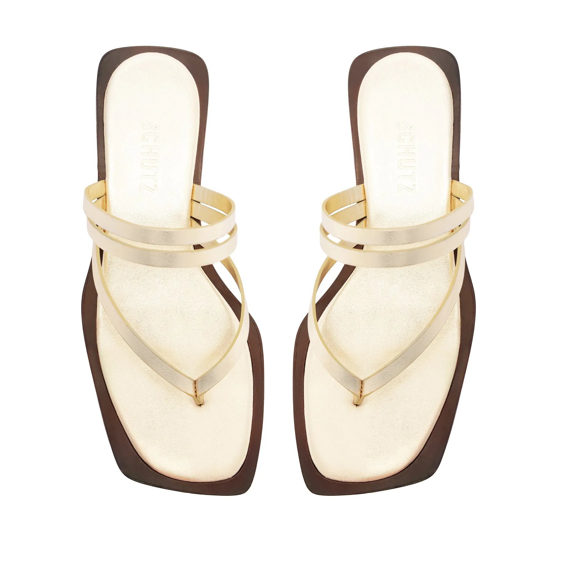 Rania Metallic Leather Flat Sandal