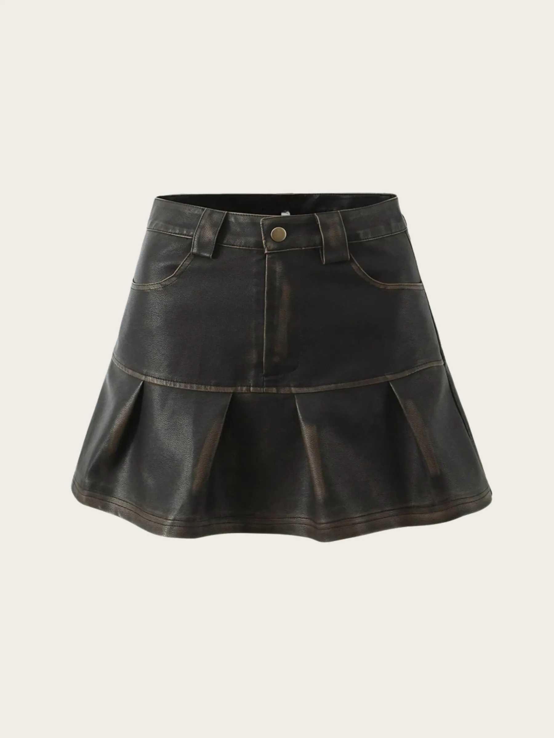 Renna Vintage Faux Leather Skirt