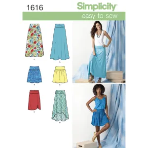 Simplicity Sewing Pattern 1616 Misses' Knit or Woven Skirts