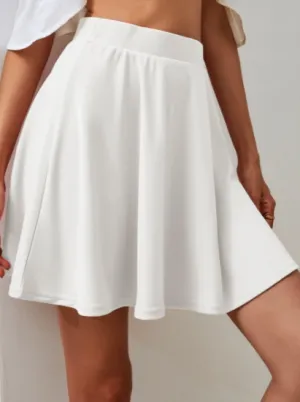 White Flared Skirt